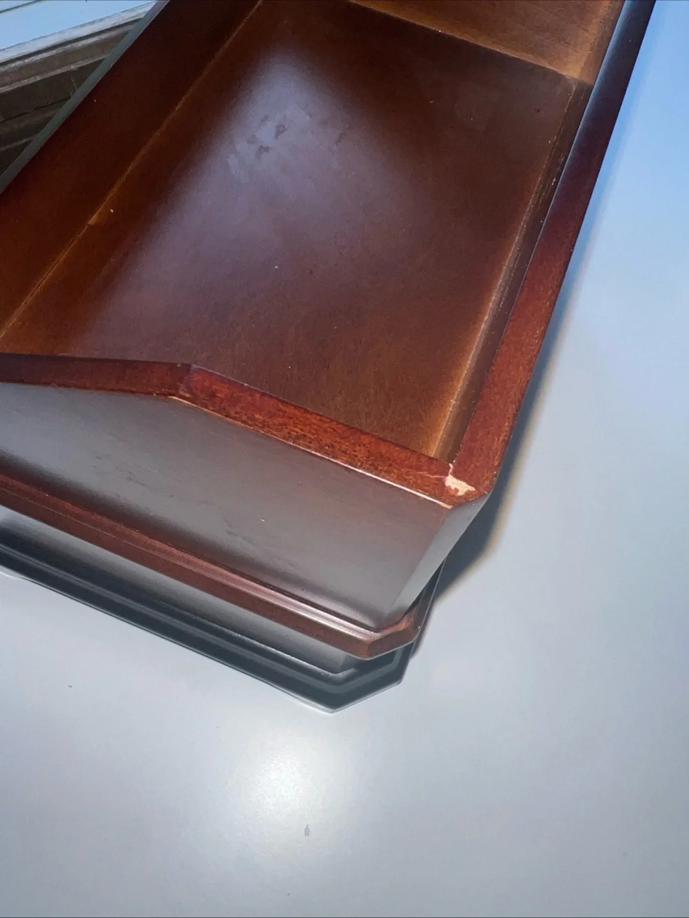 Bombay Co Vintage Wooden Desk Organizer Letter Holder 1 Drawer Stationary Box